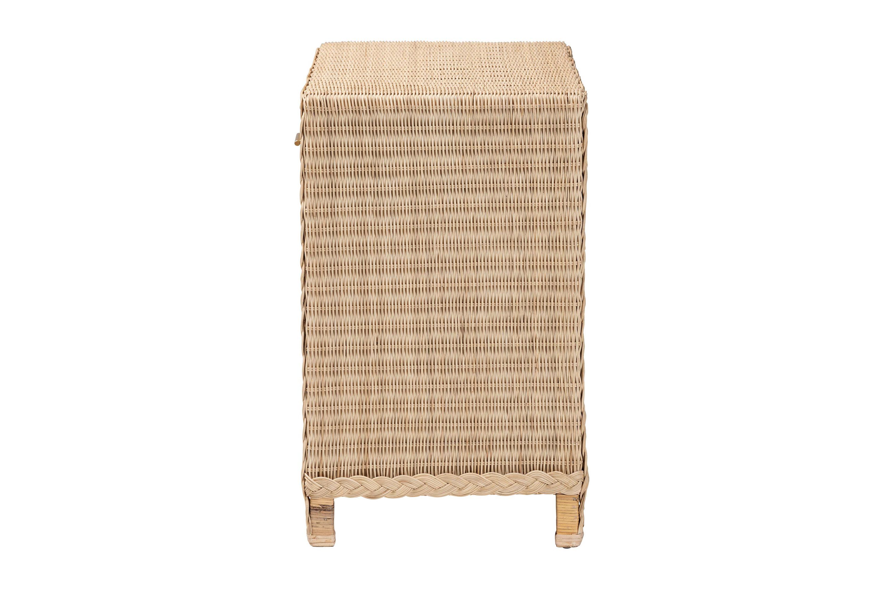 Lanica Japandi Sun Bleached Rattan 2-Drawer Console Table