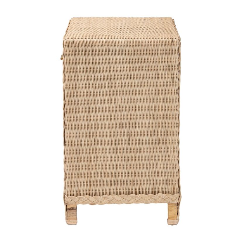 Lanica Japandi Sun Bleached Rattan 2-Drawer Console Table