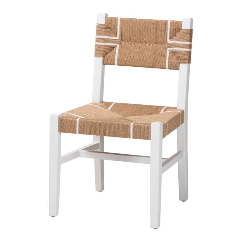 Talli Paper Loom and White Mahogany Wood Dining Chair
