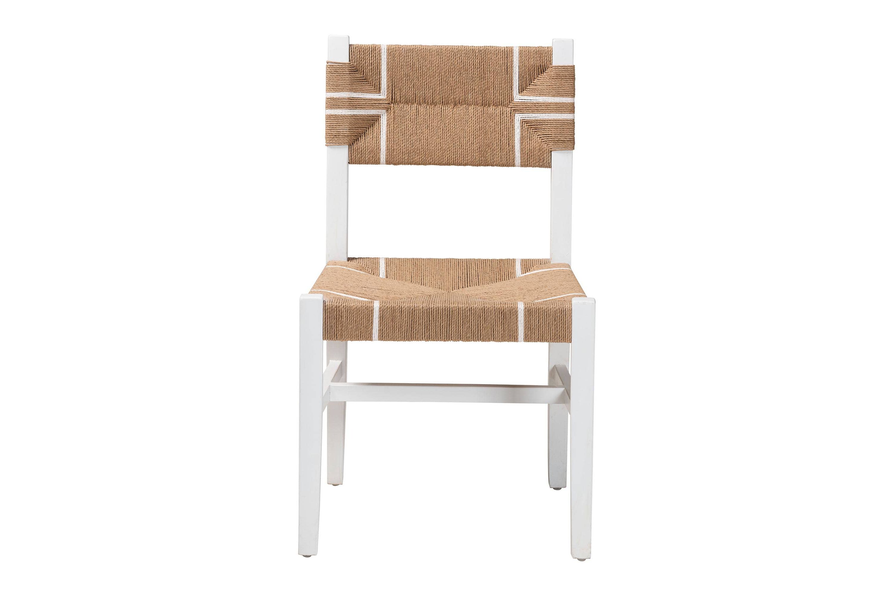 Talli Paper Loom and White Mahogany Wood Dining Chair