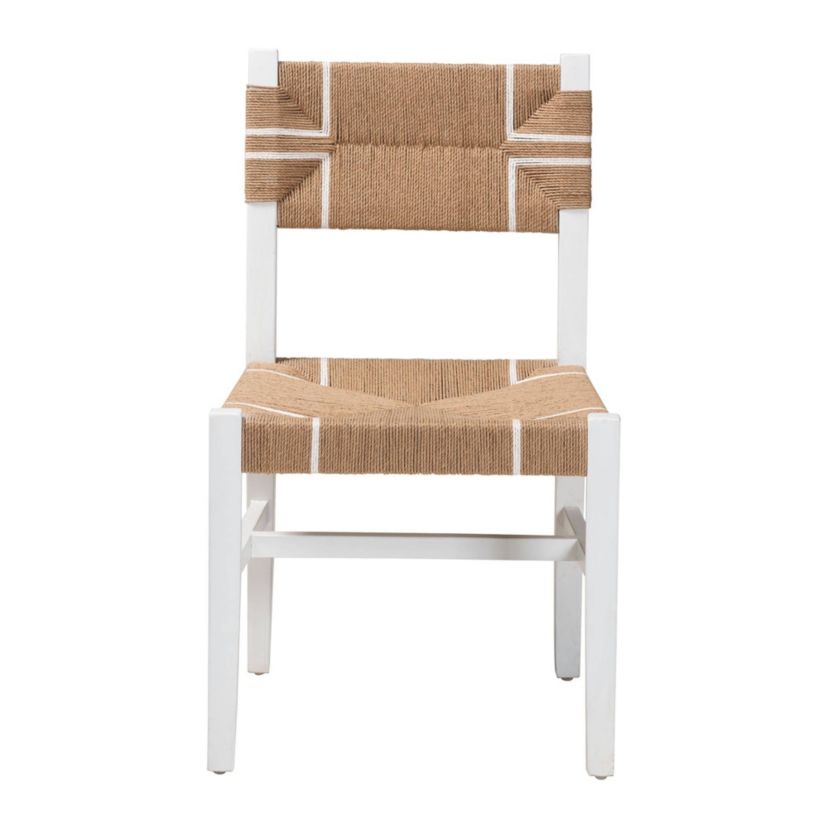 Talli Paper Loom and White Mahogany Wood Dining Chair