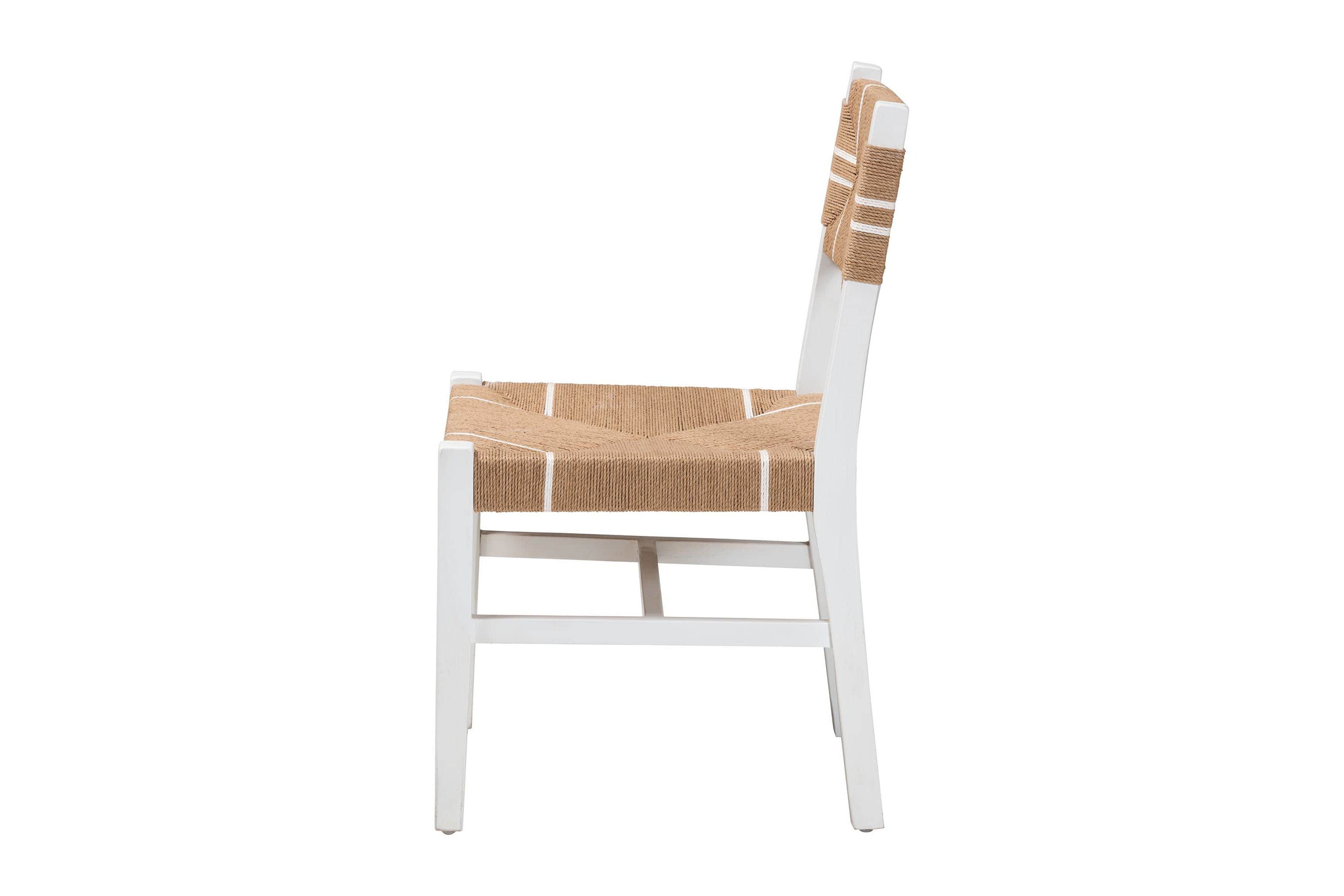 Talli Paper Loom and White Mahogany Wood Dining Chair
