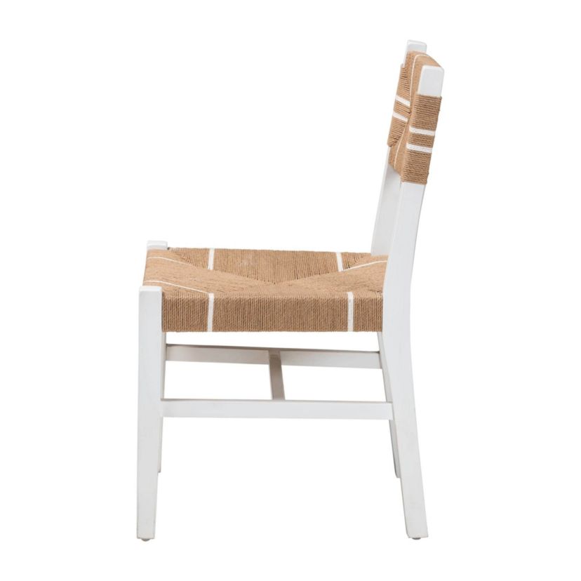 Talli Paper Loom and White Mahogany Wood Dining Chair
