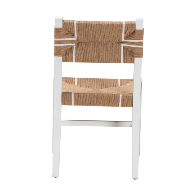 Talli Paper Loom and White Mahogany Wood Dining Chair