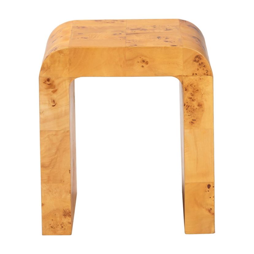 Revelle Natural Light Mappa Real Burl Wood End Table