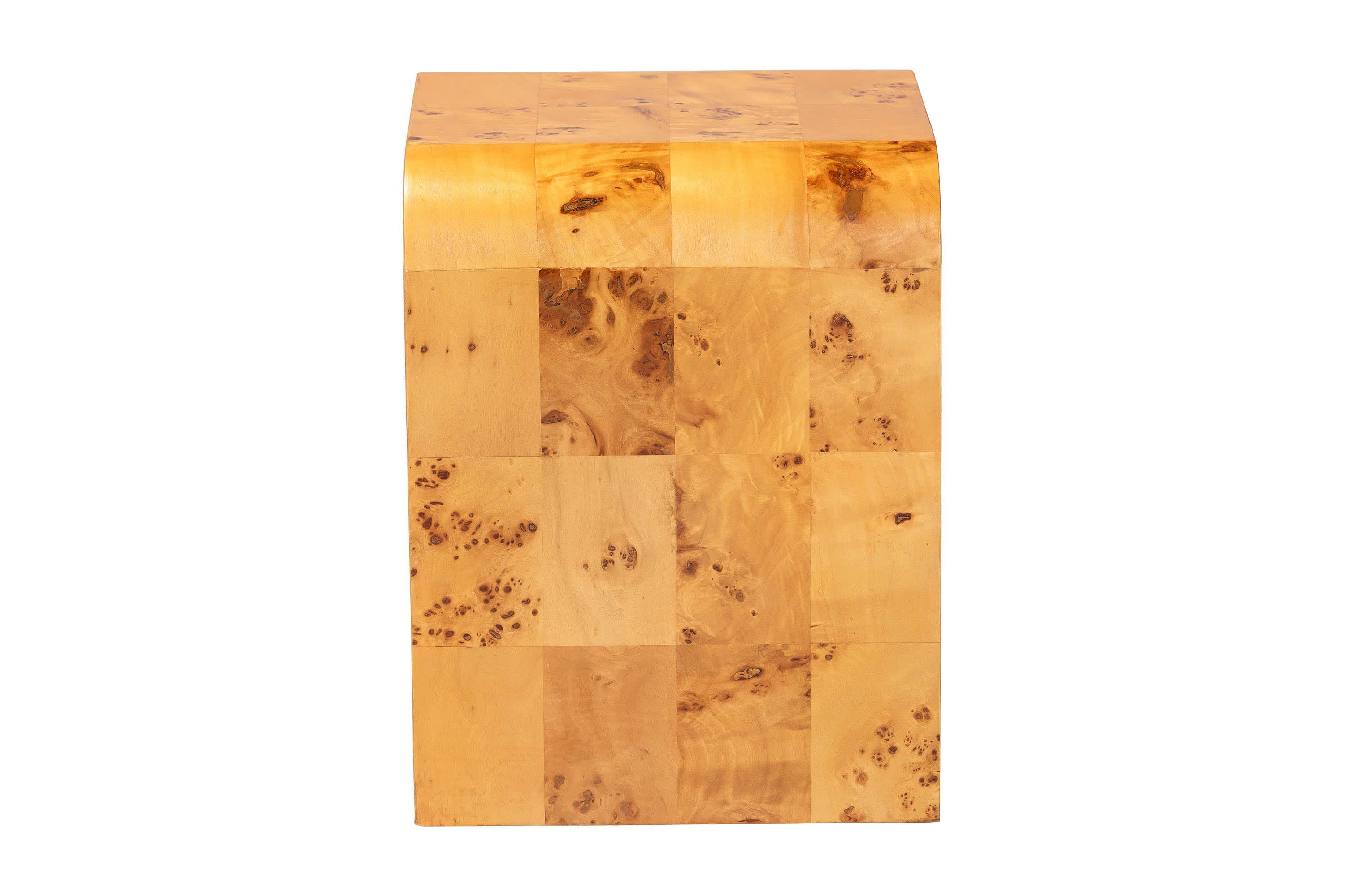 Revelle Natural Light Mappa Real Burl Wood End Table