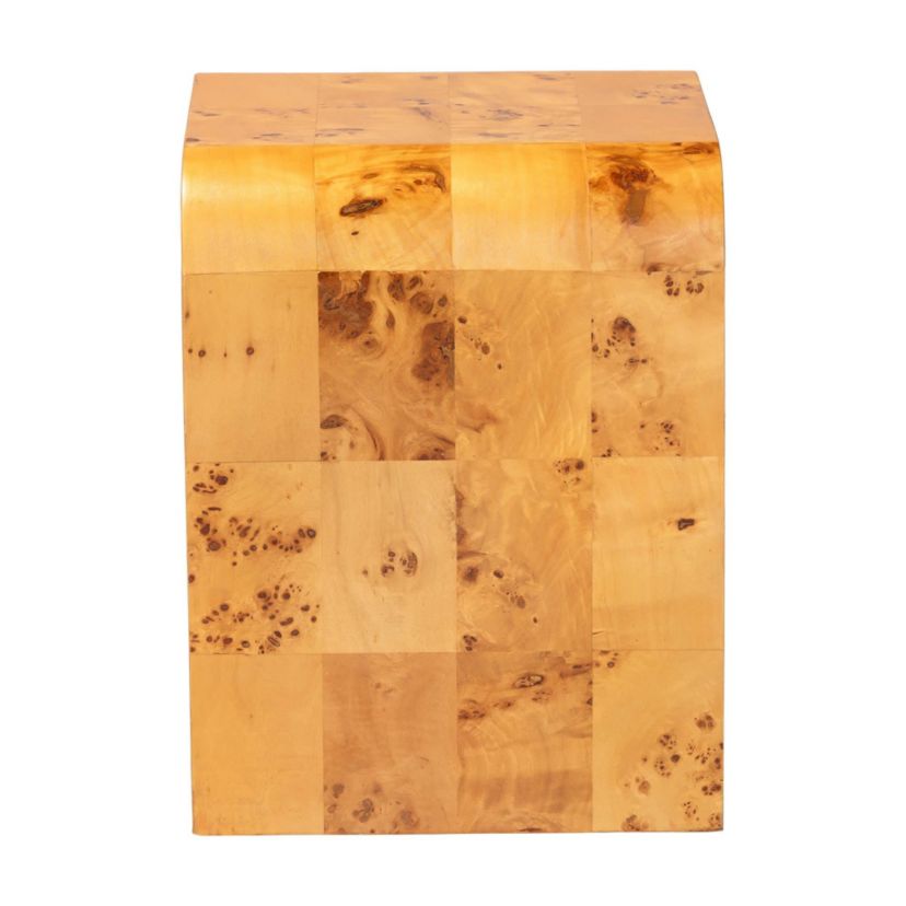 Revelle Natural Light Mappa Real Burl Wood End Table