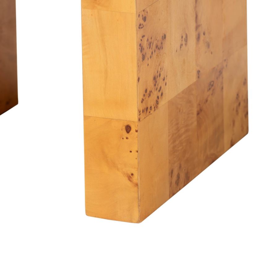 Revelle Natural Light Mappa Real Burl Wood End Table