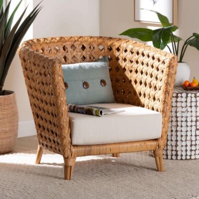 bali & pari Daiwa Light Honey Ratan Accent Chair