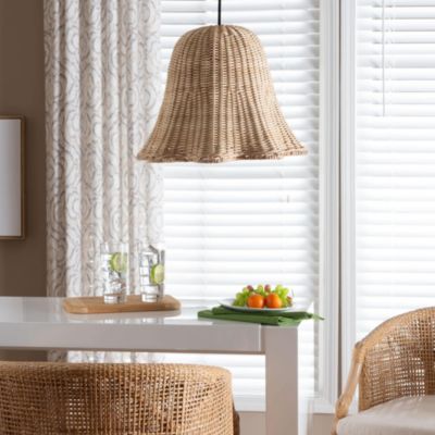 bali & pari Semira Natural Scalloped Rattan Pendant Lampshade
