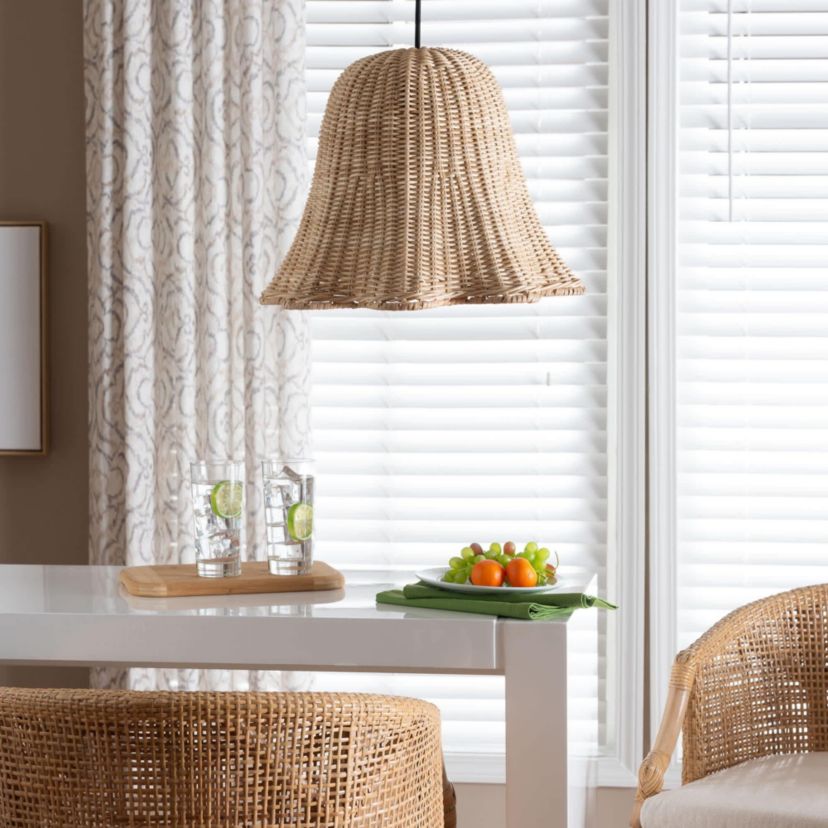 Semira Natural Scalloped Rattan Pendant Lampshade