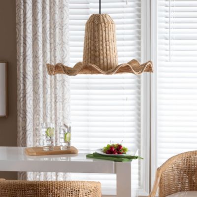 bali & pari Lavada Natural Scalloped Rattan Pendant Lampshade
