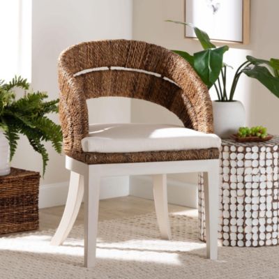 bali & pari Ubud Natural Seagrass and Mahogany Wood Dining Chair