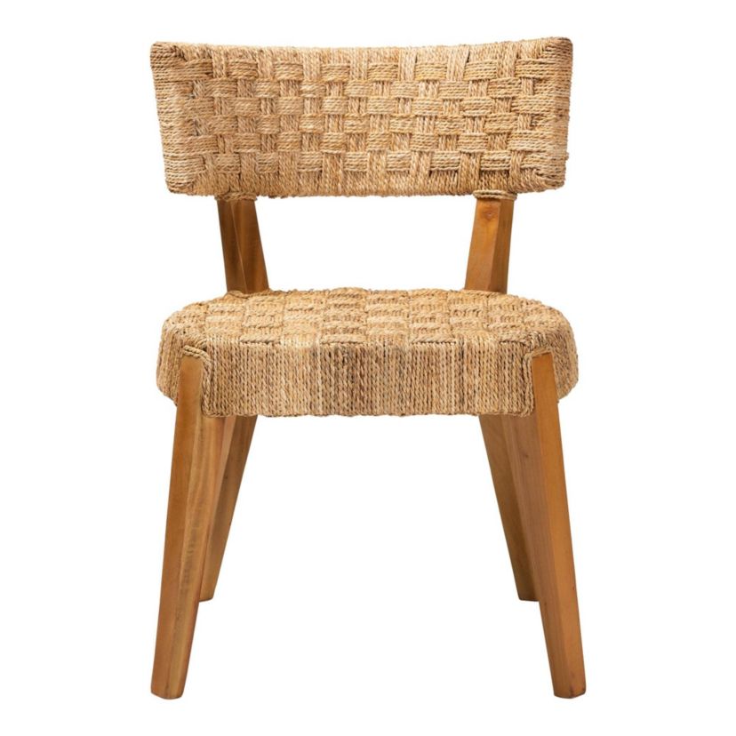 Sabit Seagrass and Mahogany Wood Dining Chair
