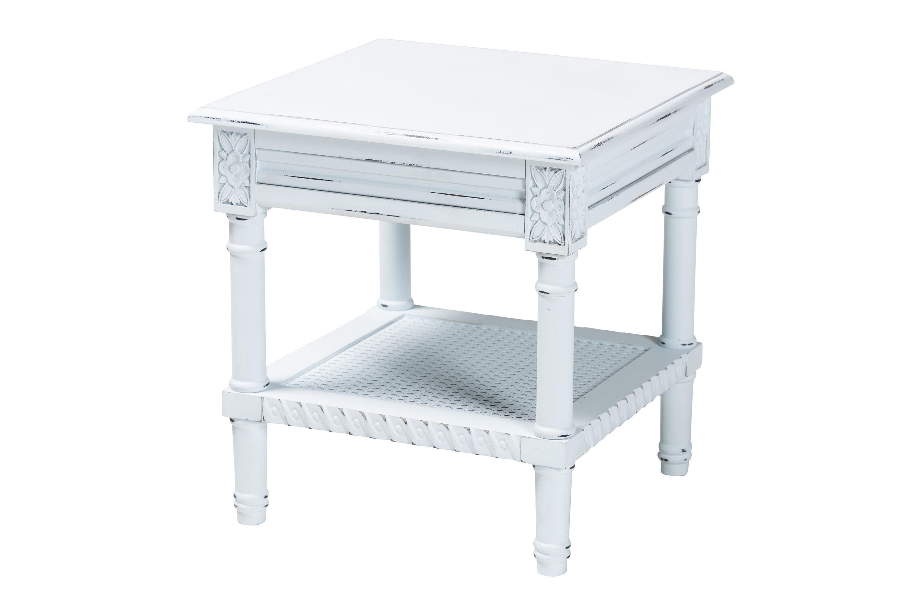 Jeanne White Wood End Table