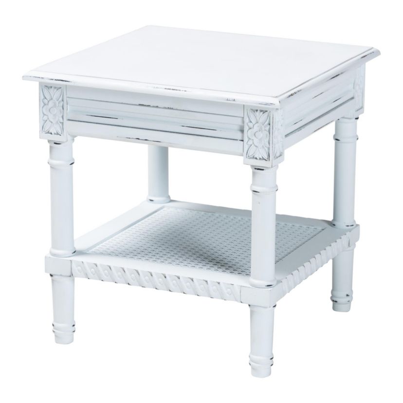 Jeanne White Wood End Table