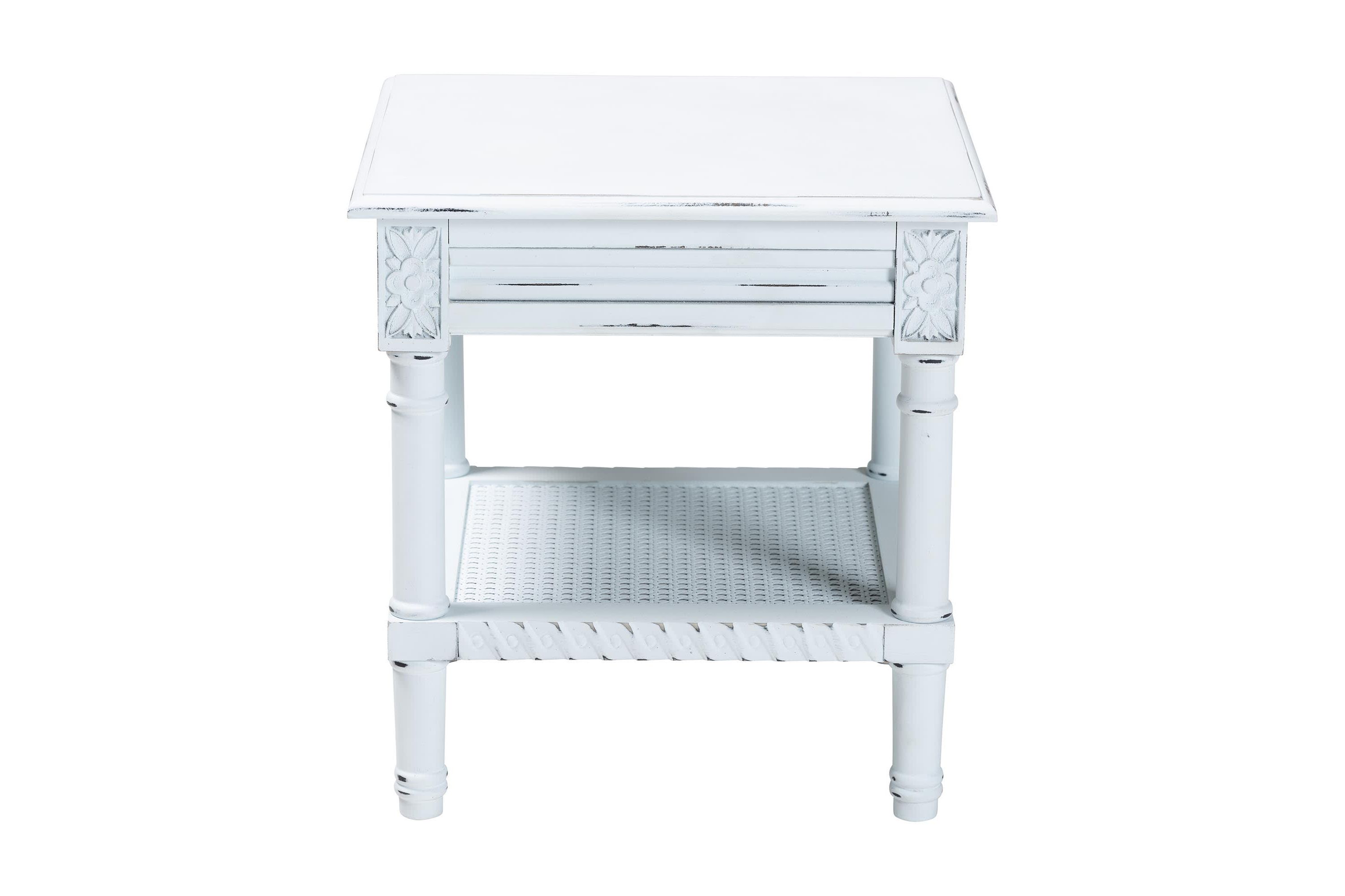 Jeanne White Wood End Table