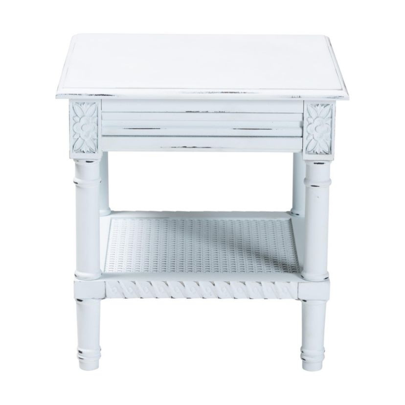 Jeanne White Wood End Table