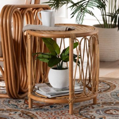 bali & pari Berilo Light Honey Rattan End Table