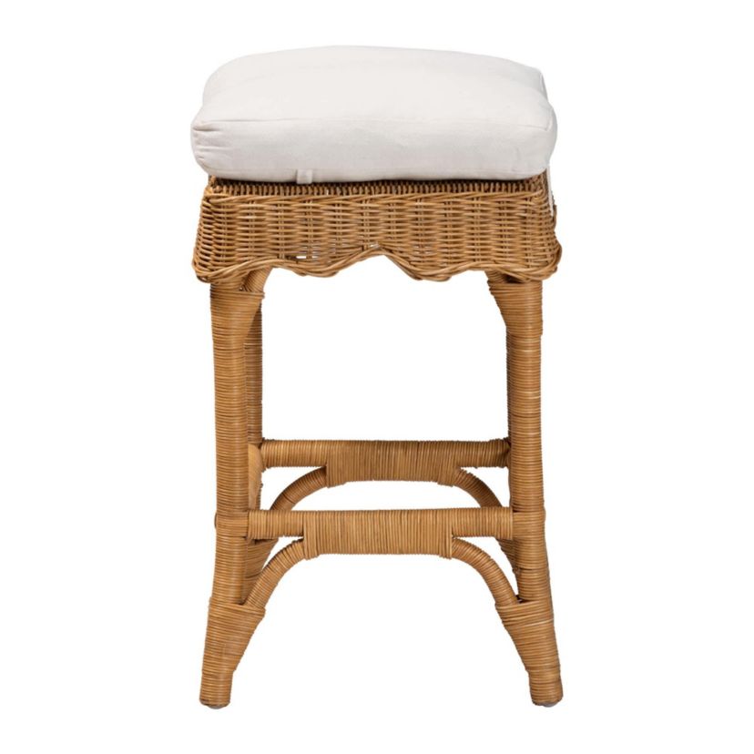 Muy Scallop Honey Rattan Counter Stool