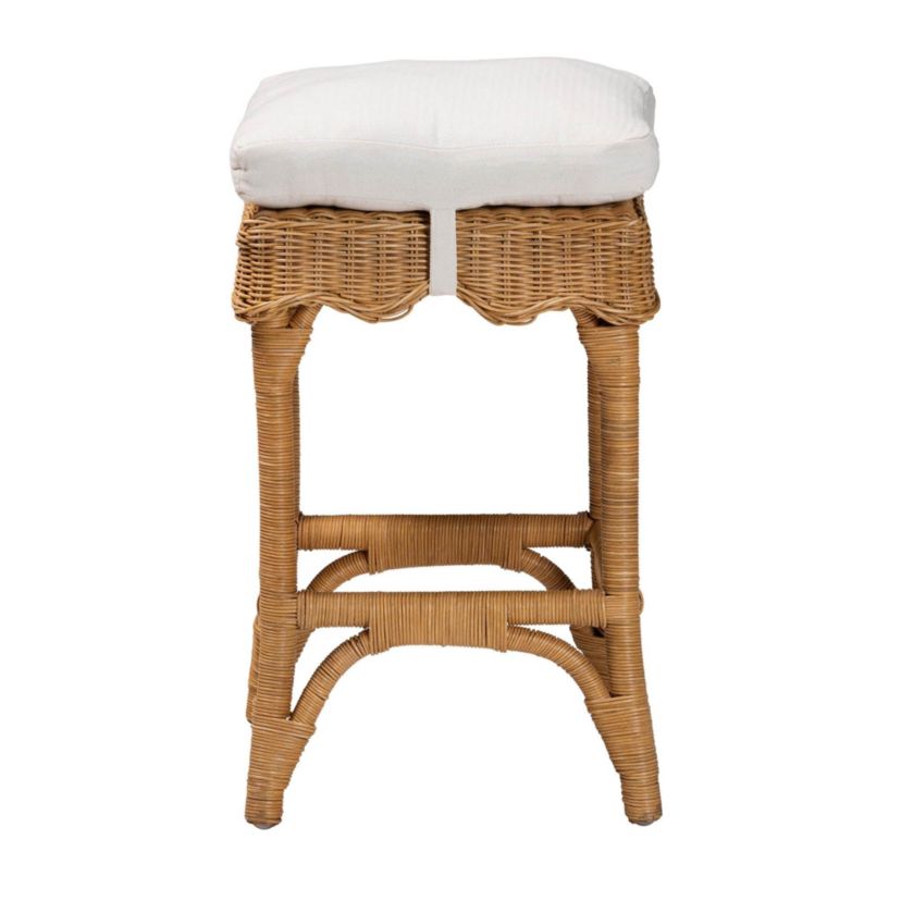 Muy Scallop Honey Rattan Counter Stool