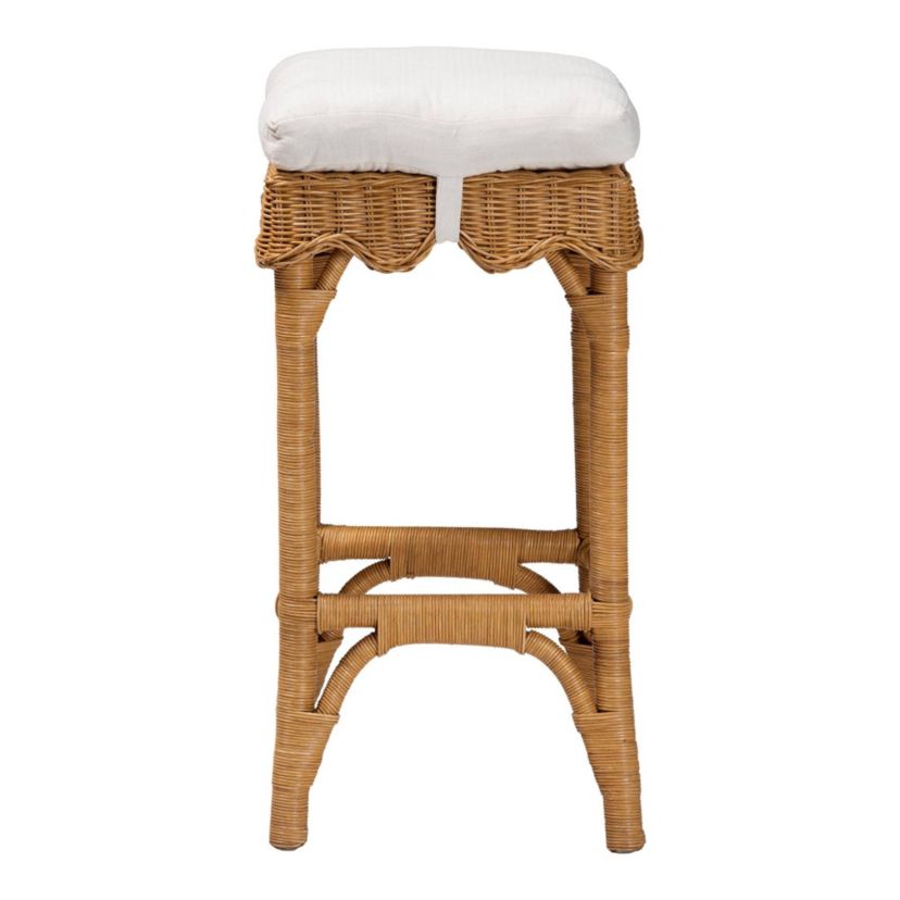 Muy Scallop Honey Rattan Bar Stool