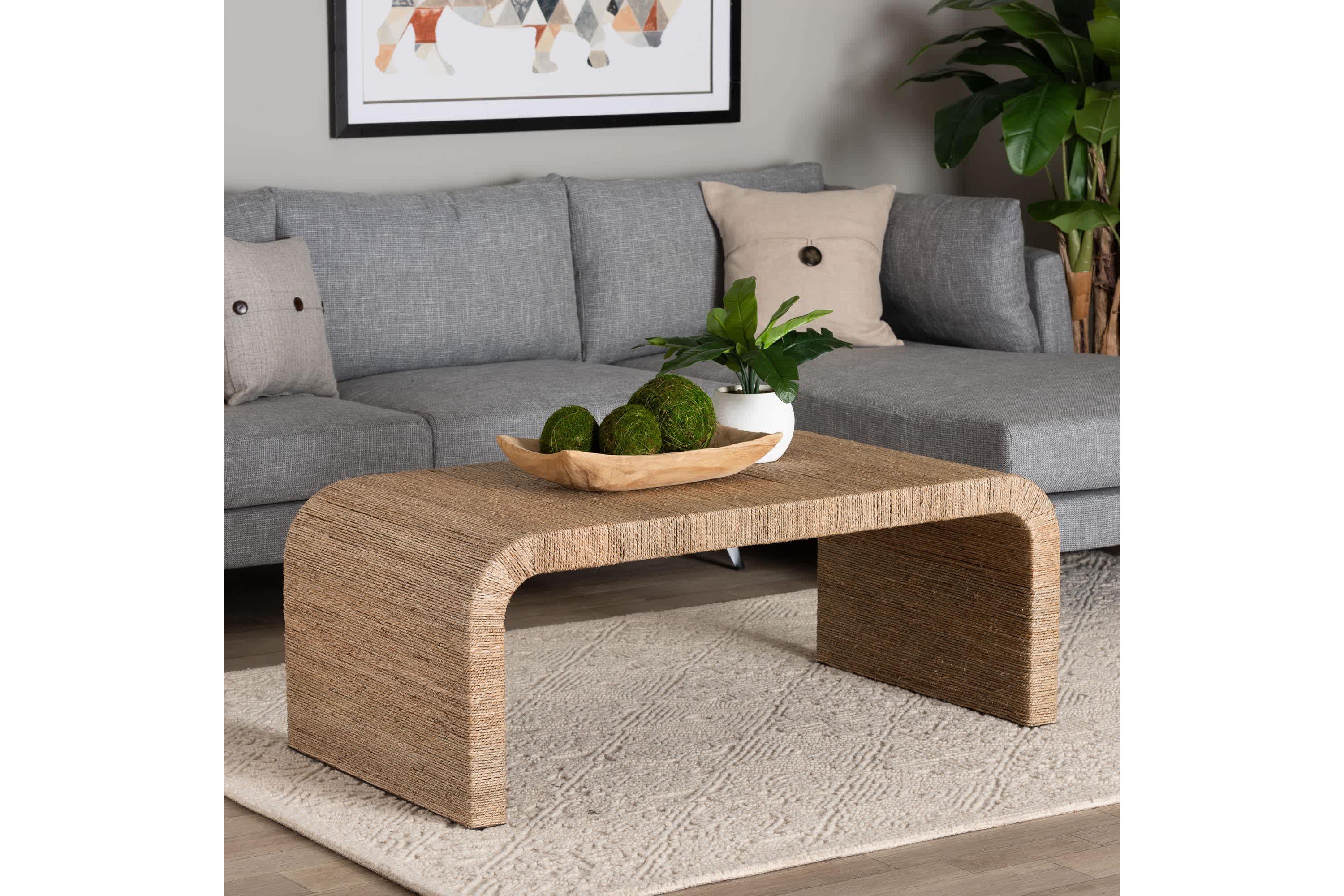 Eviana Natural Seagrass Waterfall Coffee Table