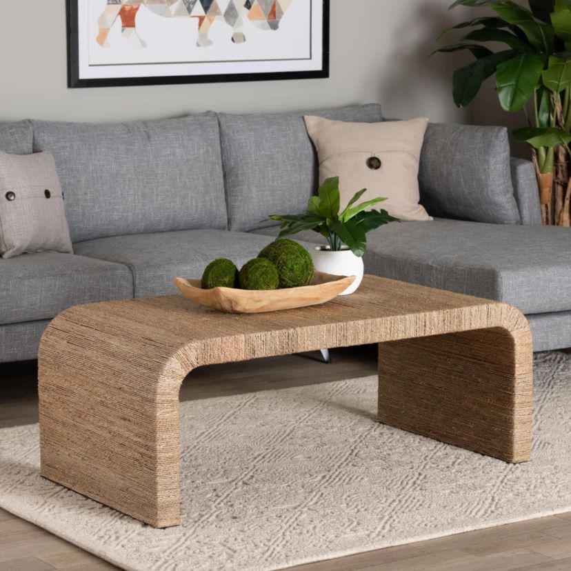 Eviana Natural Seagrass Waterfall Coffee Table