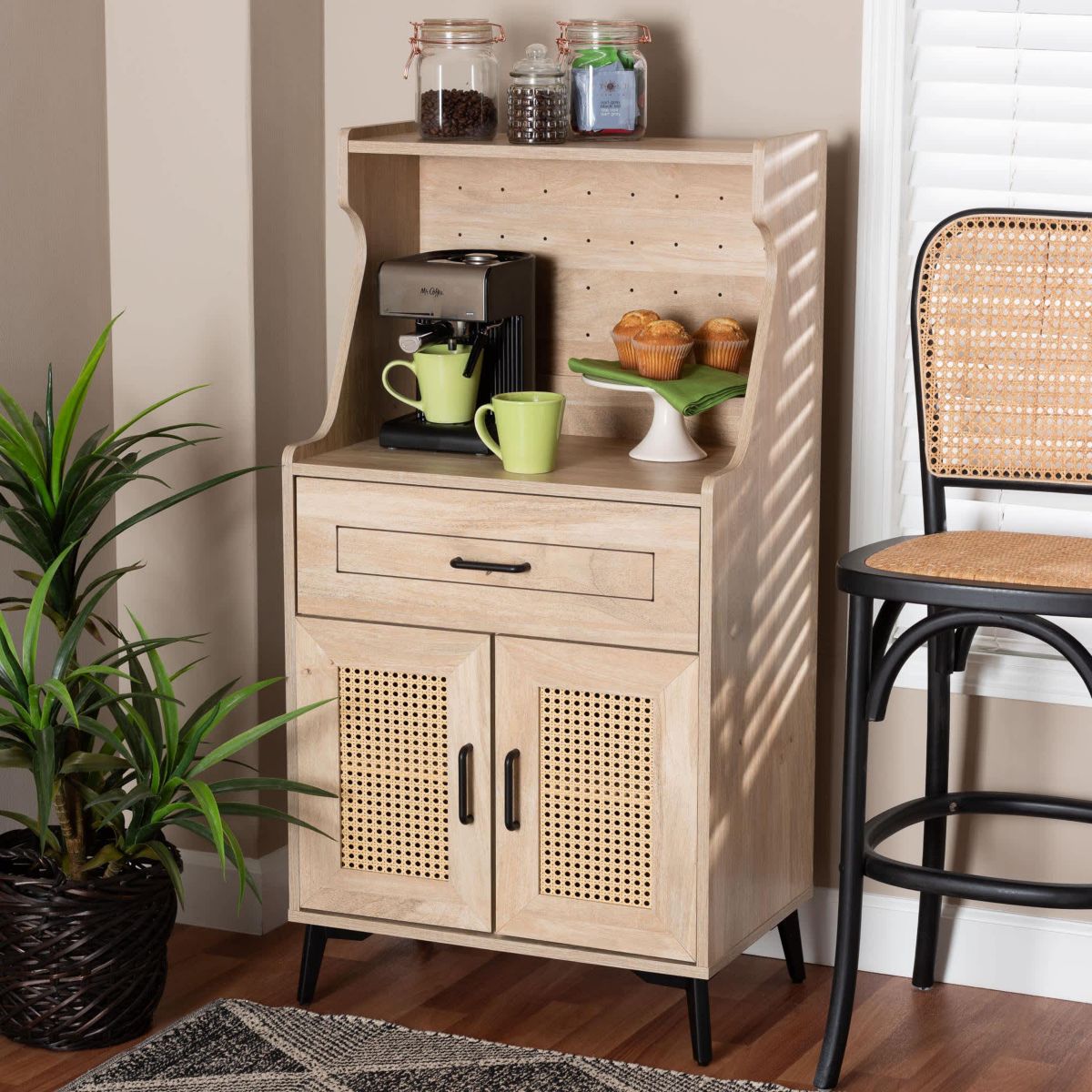 Pavone Oak Brown Wood Kitchen Cabinet
