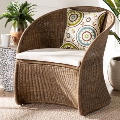 bali & pari Kintamani Greywashed Rattan Accent Chair