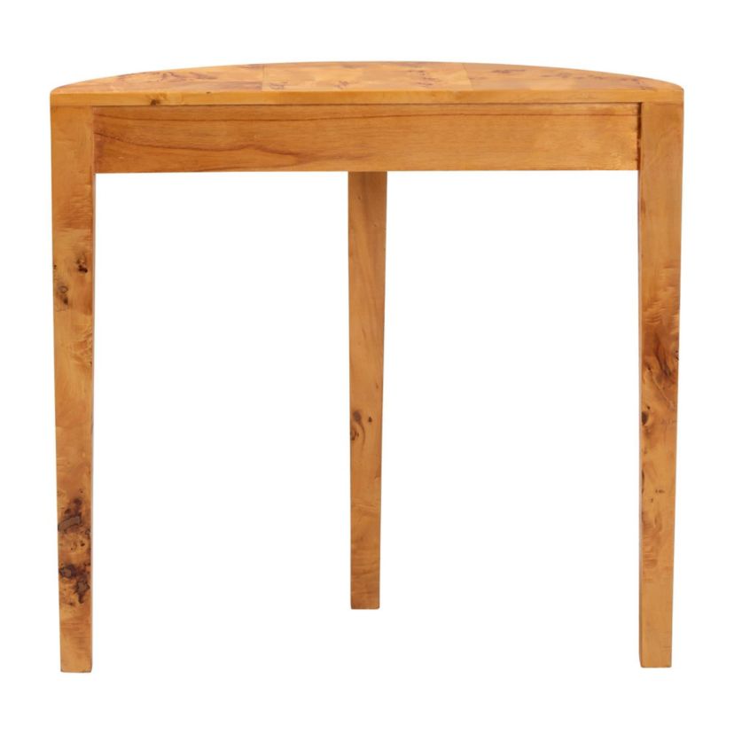 Jihan Natural Real Burl Wood Half-Moon Console Table