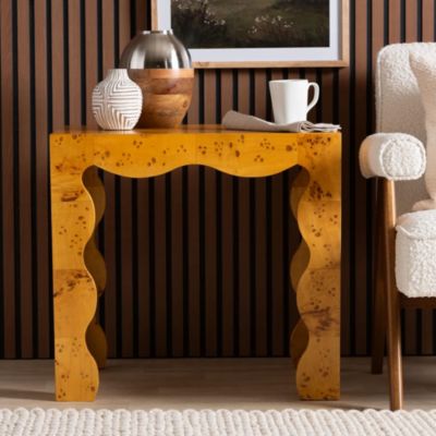 bali & pari Huxley Natural Real Burl Wood End Table