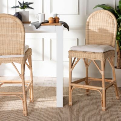 bali & pari Bilu Natural Rattan 2-Piece Bar Stool Set