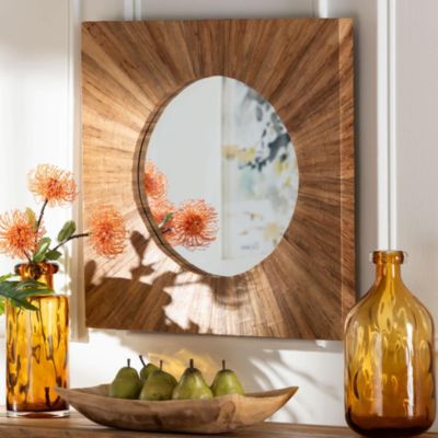 bali & pari Mosa Pealed Grasscloth Accent Mirror