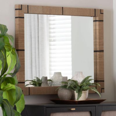 bali & pari Mirai Woven Grasscloth Rectangle Accent Mirror