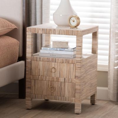 bali & pari Paine Woven Grasscloth 2-Drawer Nightstand