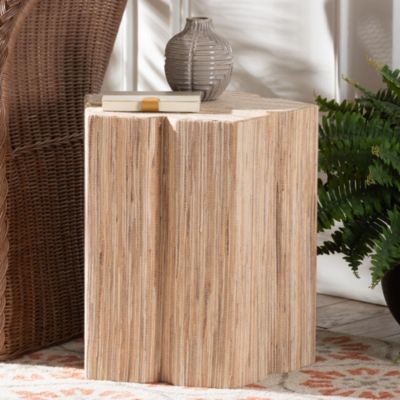 bali & pari Janeth Woven Grasscloth End Table