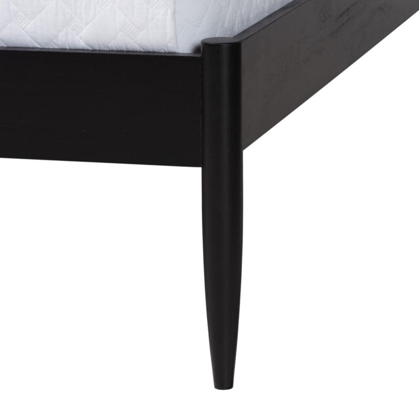 Baxton Studio Florica Black Wood Queen Platform Bed | Belk