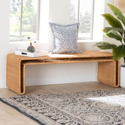 bali & pari Nevada Light Honey Rattan Accent Bench