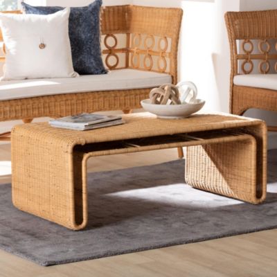 bali & pari Nevada Light Honey Rattan Coffee Table