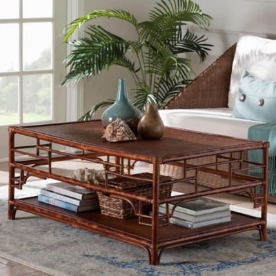 bali & pari Sebalio Tortoise Natural Rattan Coffee Table, Brown