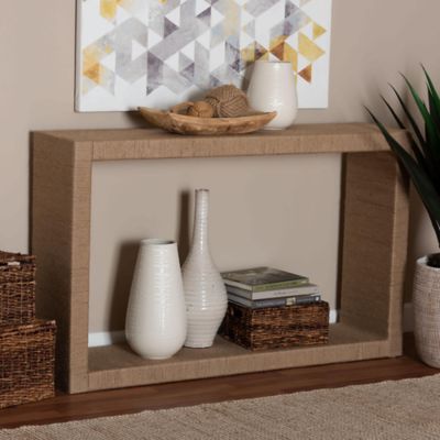 bali & pari Rajiya Handwoven Jute Console Table, Brown