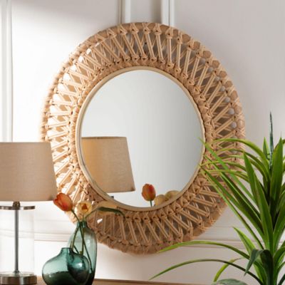 bali & pari Burris Natural Rattan Wall Mirror