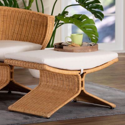 bali & pari Reya Natural Rattan Footstool