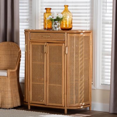 bali & pari McKenna Natural Rattan Storage Cabinet