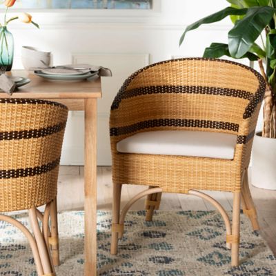 bali & pari Elma Rattan Dining Chair with Cushion