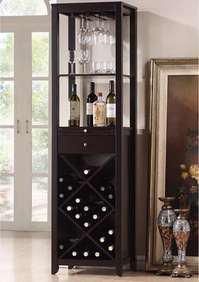 Austin Brown Wood Modern Wine Tower