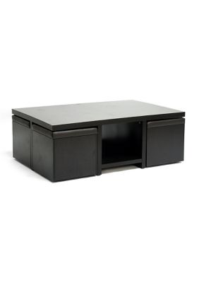 Prescott Modern Table and Stool Set with Hidden Storage