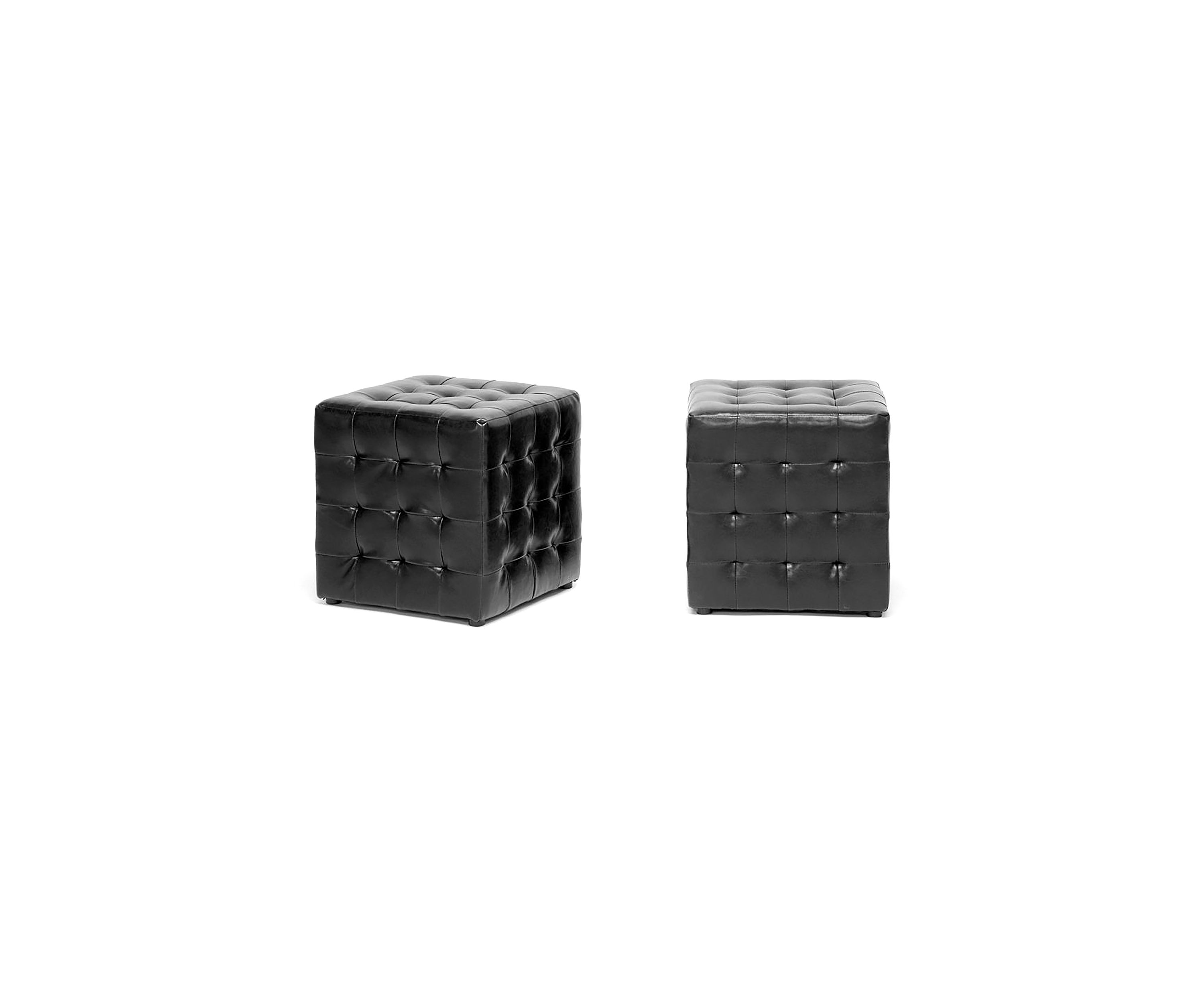 Siskal Black Modern Cube Ottoman
