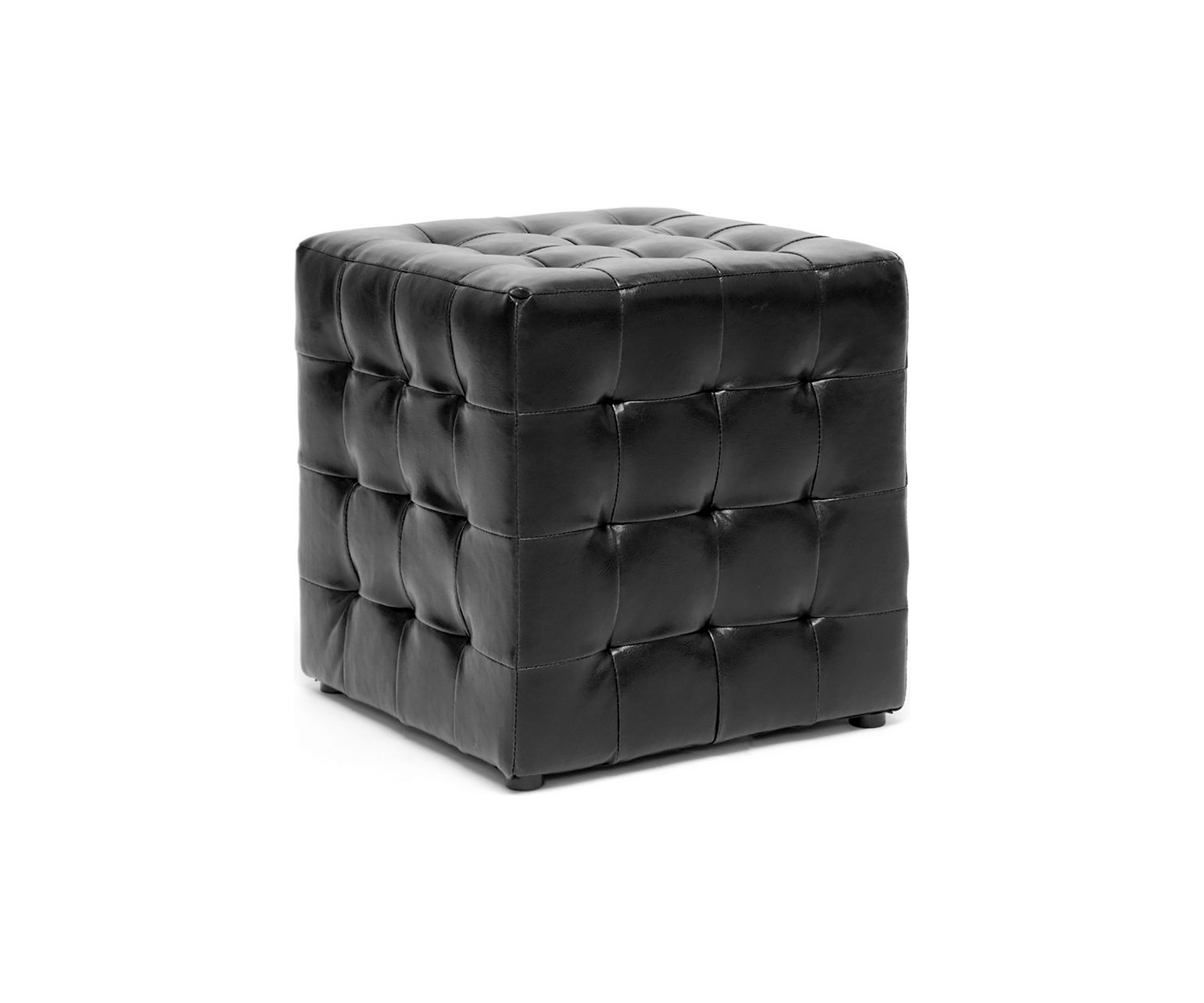Siskal Black Modern Cube Ottoman